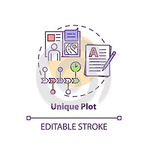 Unique plot concept icon