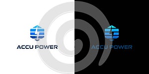 Unique and powerful accu power logo design