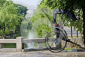 Unique Rickshaw for tourists to use in Kurashik Japan