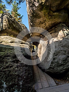 Unique rock formation, Errant Rocks of the Table Mountain National Park, Poland