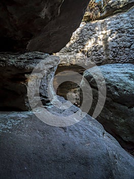 Unique rock formation, Errant Rocks of the Table Mountain National Park, Poland