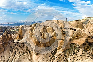 Unique rock formations in Cappadocia