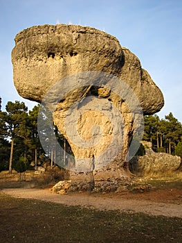 Unique rock formations in enchanted city of Cuenca, Castilla la