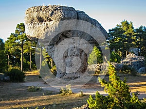 Unique rock formations in enchanted city of Cuenca, Castilla la