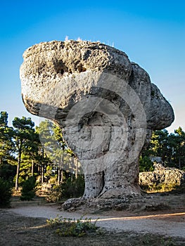 Unique rock formations in enchanted city of Cuenca, Castilla la