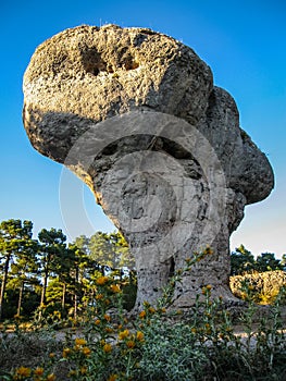 Unique rock formations in enchanted city of Cuenca, Castilla la