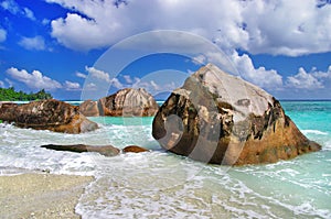 Unique rocky beaches of Seychelles