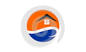 Unique round home logo design