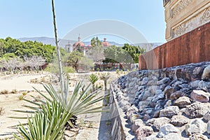 The unique ruins of Mitla, in Oaxaca, Mexico, was a Zapotec and Mixtec city known for its beautiful carved patterns photo