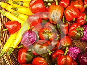 Colorful capsicum & cabbage