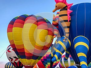 Unique sea creatures hot air balloon at festival