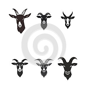 Goat Icon Set: Minimalist Design on Transparent Background photo