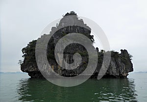 Unique shaped islands of ha long bay Vietnam