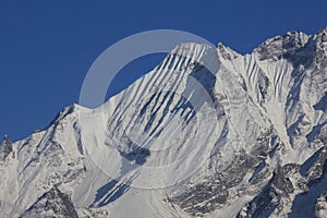 Unique shaped part of mount Ponngen Dopchu, Langtang valley, Nepal.