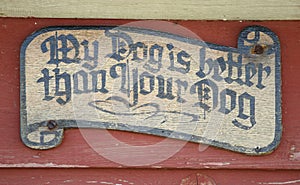 Unique Sign on a Doghouse