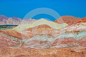 Unique site of The Zhangye Danxia National Park located in the Gansu province