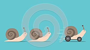 Unique snail with wheels