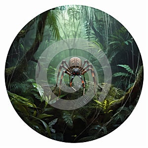 Unique Spider In Jungle: Digital Airbrushing Artwork