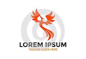 Unique and stand out phoenix logo. vector illustration. editable