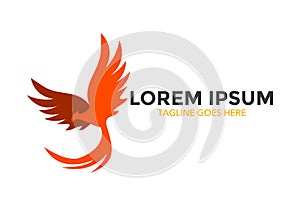 Unique and stand out phoenix logo. vector illustration. editable