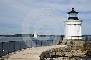 Unique Stone Walkway to Maine Lighthouse