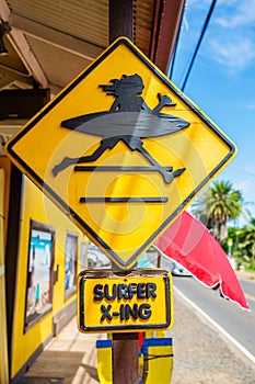 Unique street sign in Haleiwa, Oahu, Hawaii