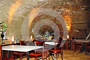 Unique Swiss hotel ------- lounge in cave