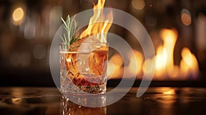 A unique take on the clic Old Fashioned this fusion tail features a blend of fiery bourbon smoky chipotle bitters and a