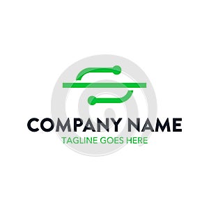 Unique technology logo template. vector. editable