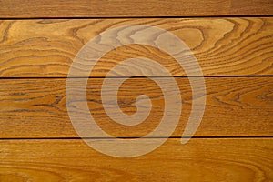 The unique texture of wooden wall made of planks colored with natural brown paint, tiled background