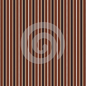 Unique Thin Stitching Tribal Brown Striped Pattern.Vector Fabric Seamless Background Texture.Digital Pattern Design Wallpaper