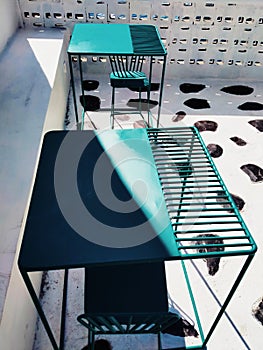 Unique tosca table in balcony