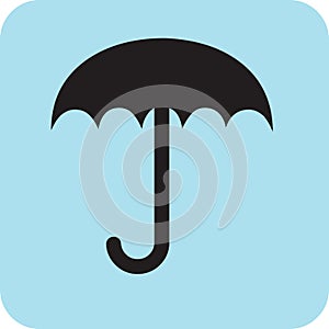 Unique umbrella icon blue background