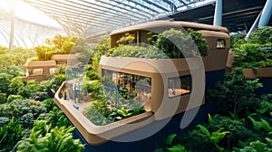 Innovative Ecofriendly Urban Design Showcases Sustainability and Biodiversity in a Green Smart City Environment photo