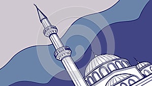 Mosque Minaret Perspective Abstract Design, vector design Generative AI