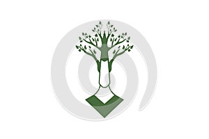 Unique vector logo of a tree man