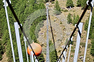 A Unique View of the Charles Kuonen Suspension Bridge - Near Randa, Swizterland