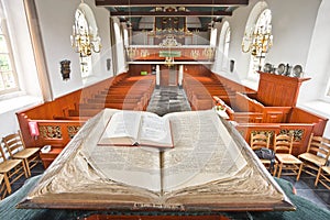 Unique view from the pulpit at the church interior