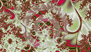 Unique Vines Swirls fractal Texture in green and fuchsia