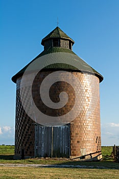 Unique vintage silo in rural Illinois.