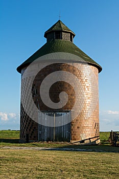 Unique vintage silo in rural Illinois.