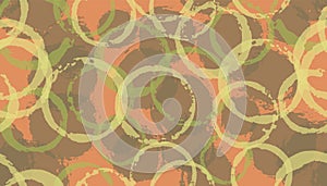 Unique watercolor circle stamps textile print. Round shape splotch overlapping elements vector