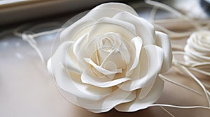 Unique White Rose Design: Soap Making Of A Single Paper Flower