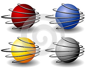 Unique Wire Sphere Balls Logo