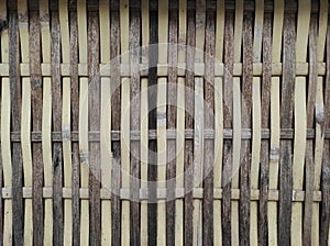 Unique woven bamboo fence typical of Asian crafts