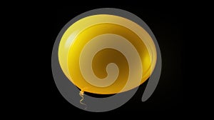 Unique yellow speech bubble popping against a black background photo