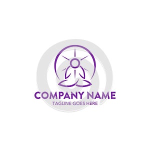 Unique yoga logo template. vector. editable