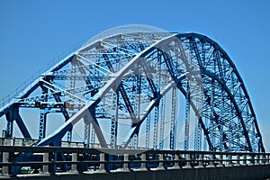 Uniquely designed Blue Bridge in New York photo