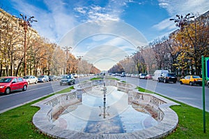 Unirii Boulevard in Bucharest, Romania