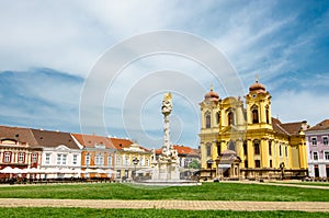 Unirii Square in Timisoara, Romania